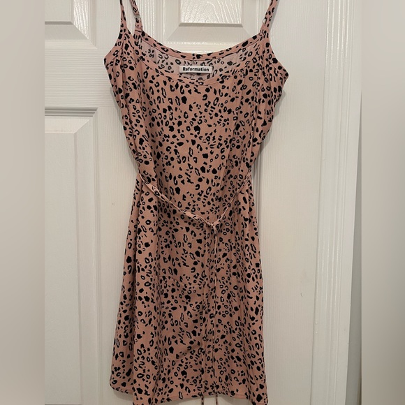 Reformation slip dress with adjustable straps and tie waist xs - Picture 1 of 3